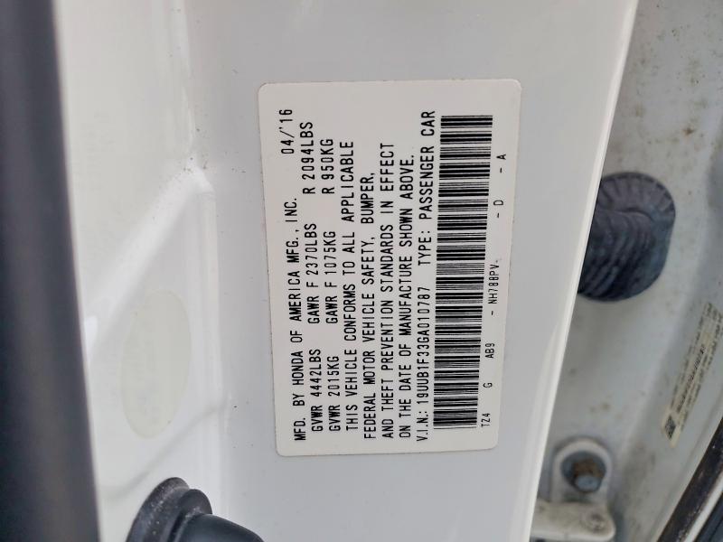 59852116 :رقم المزاد ، 19UUB1F33GA010787 vin ، 2016 Acura Tlx مزاد بيع