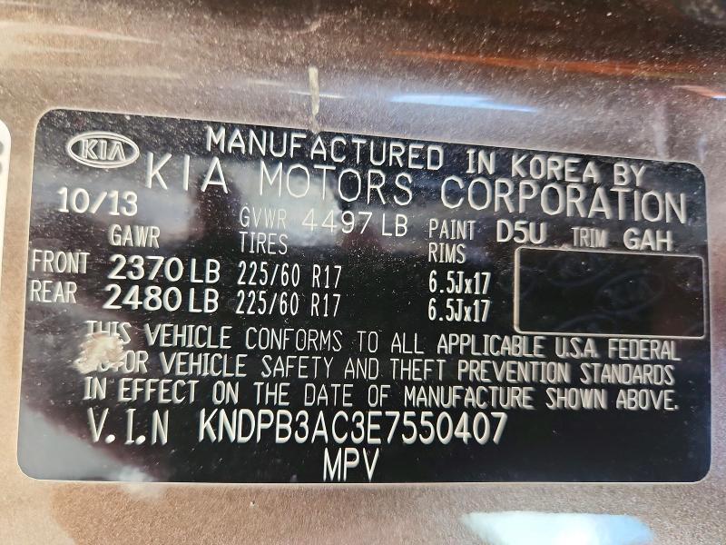 Aukcja sprzedaży 2014 Kia Sportage, vin: KNDPB3AC3E7550407, numer aukcji: 62107426