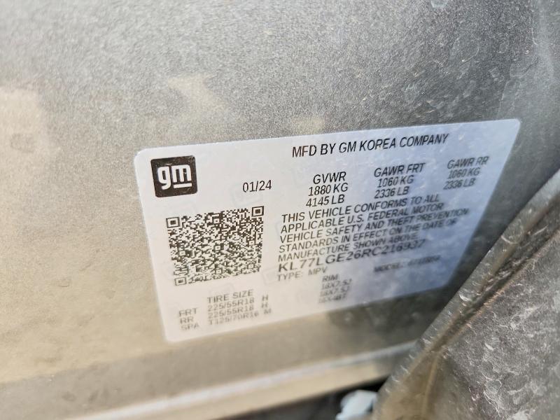 Продаж на аукціоні авто 2024 Chevrolet Trax, vin: KL77LGE26RC216937, номер лоту: 60677486