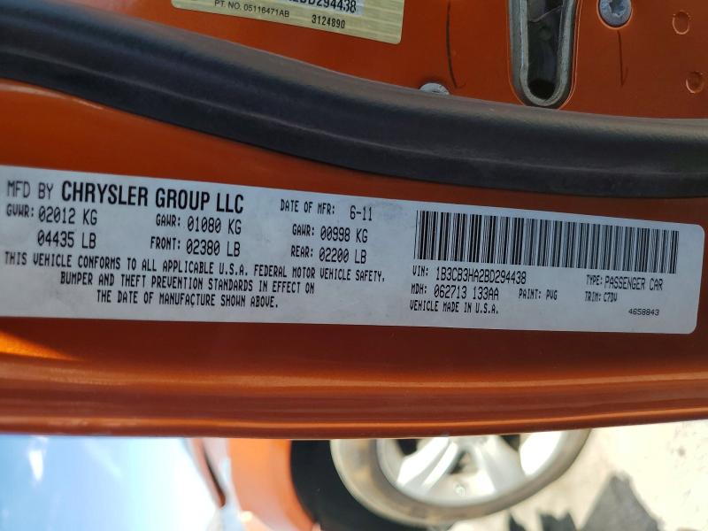 Aukcja sprzedaży 2011 Dodge Caliber, vin: 1B3CB3HA2BD294438, numer aukcji: 62289706
