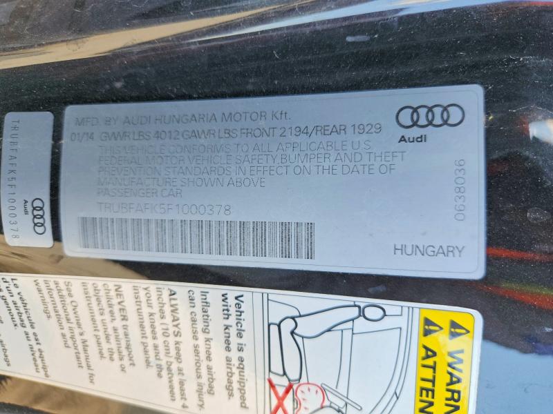 Продажа на аукционе авто 2015 Audi Tt, vin: TRUBFAFK5F1000378, номер лота: 62630626