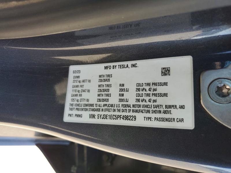 Продажа на аукционе авто 2023 Tesla Model 3, vin: 5YJ3E1EC5PF498229, номер лота: 61906356