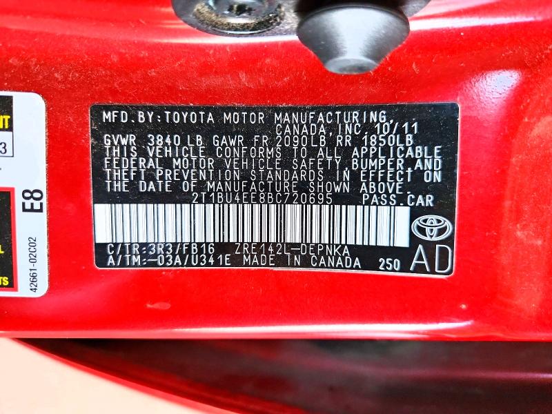 Продаж на аукціоні авто 2011 Toyota Corolla, vin: 2T1BU4EE8BC720695, номер лоту: 59602176