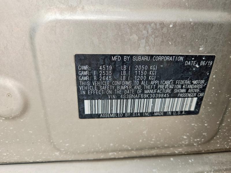 Продажа на аукционе авто 2019 Subaru Legacy, vin: 4S3BNAF69K3039845, номер лота: 61230796