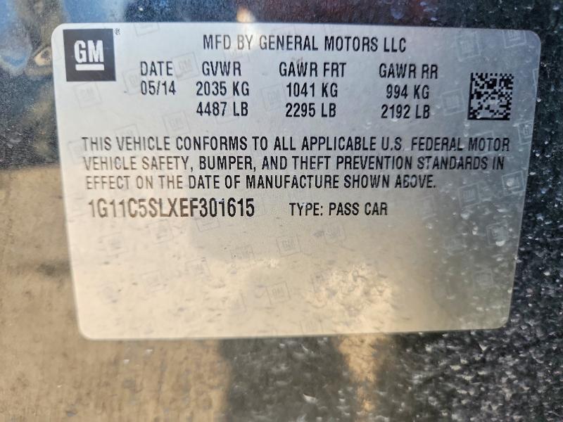 2014 Chevrolet Malibu მანქანა იყიდება აუქციონზე, vin: 1G11C5SLXEF301615, აუქციონის ნომერი: 60505026