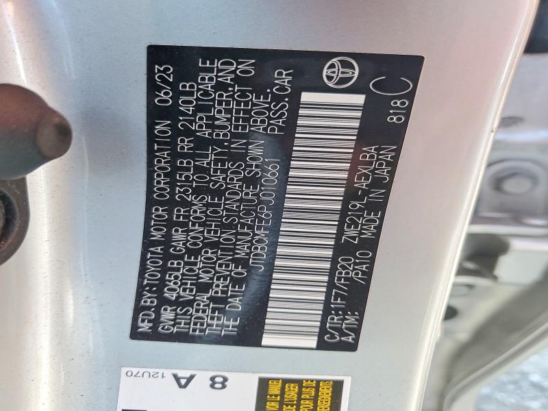 Aukcja sprzedaży 2023 Toyota Corolla Hybrid, vin: JTDBCMFE6PJ010661, numer aukcji: 60067176