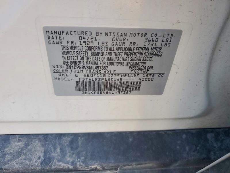 Продаж на аукціоні авто 2021 Nissan Kicks, vin: 3N1CP5BV8ML497387, номер лоту: 61696476