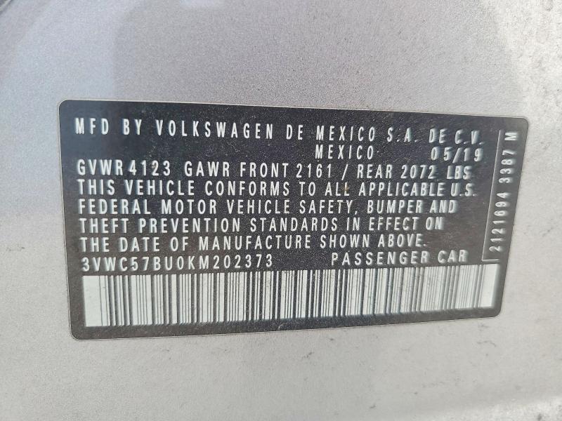 Aukcja sprzedaży 2019 Volkswagen Jetta, vin: 3VWC57BU0KM202373, numer aukcji: 63611746