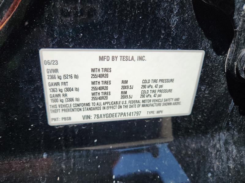 Продажа на аукционе авто 2023 Tesla Model Y, vin: 7SAYGDEE7PA141797, номер лота: 60411146