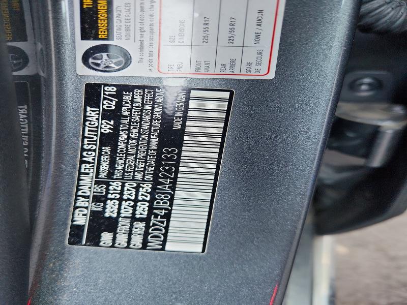 Aukcja sprzedaży 2018 Mercedes-benz E, vin: WDDZF4JB8JA423133, numer aukcji: 61670726