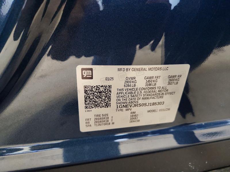 Aukcja sprzedaży 2025 Chevrolet Traverse, vin: 1GNEVJRS0SJ185303, numer aukcji: 62541966