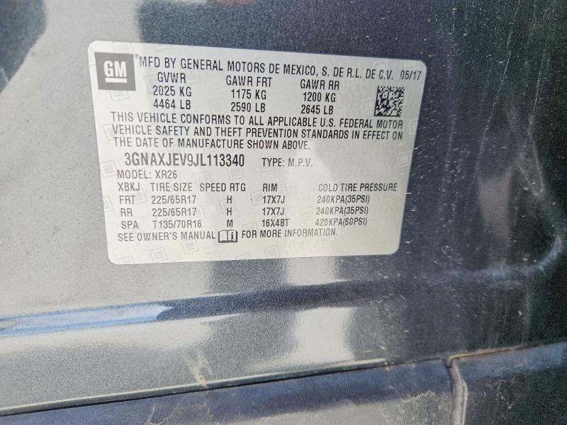 Продаж на аукціоні авто 2018 Chevrolet Equinox, vin: 3GNAXJEV9JL113340, номер лоту: 61617466