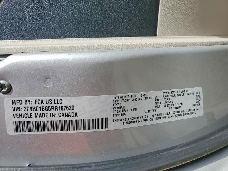 Aukcja sprzedaży 2024 Chrysler Pacifica, vin: 2C4RC1BG5RR167620, numer aukcji: 59809176