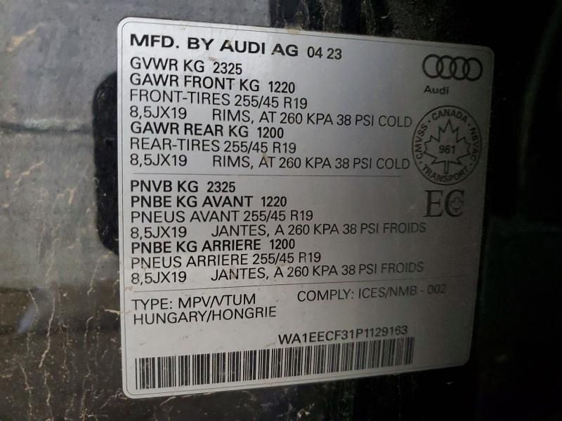 Продажа на аукционе авто 2023 Audi Q3, vin: WA1EECF31P1129163, номер лота: 56063066