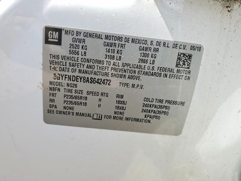Aukcja sprzedaży 2010 Cadillac Srx, vin: 3GYFNDEY8AS642472, numer aukcji: 60270656