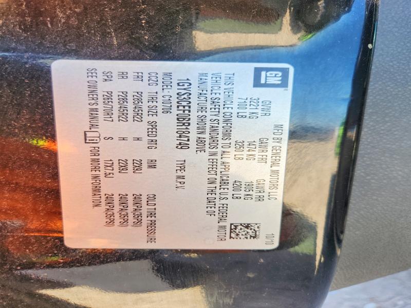 61923176 :رقم المزاد ، 1GYS3CEF0BR184749 vin ، 2011 Cadillac Escalade مزاد بيع