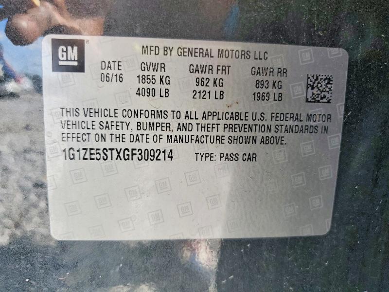 Aukcja sprzedaży 2016 Chevrolet Malibu, vin: 1G1ZE5STXGF309214, numer aukcji: 61177376