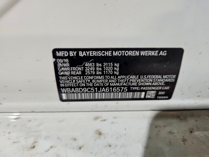 Aukcja sprzedaży 2018 Bmw 330, vin: WBA8D9C51JA616575, numer aukcji: 62419106