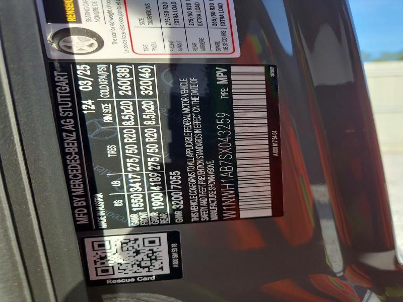 61759386 :رقم المزاد ، W1NWH1AB7SX043259 vin ، 2025 Mercedes-benz G مزاد بيع