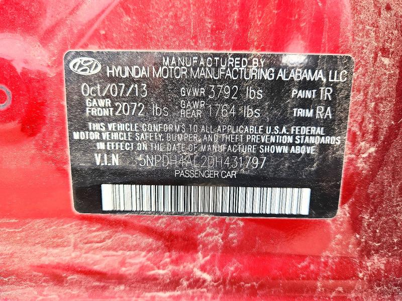 Продажа на аукционе авто 2013 Hyundai Elantra, vin: 5NPDH4AE2DH431797, номер лота: 61346886