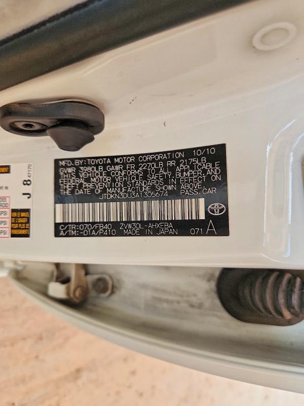 2010 Toyota Prius მანქანა იყიდება აუქციონზე, vin: JTDKN3DU3A1305674, აუქციონის ნომერი: 59906306
