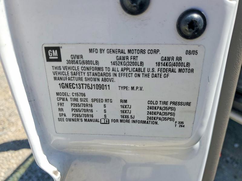 Продажа на аукционе авто 2006 Chevrolet Tahoe, vin: 1GNEC13T76J109011, номер лота: 60599546