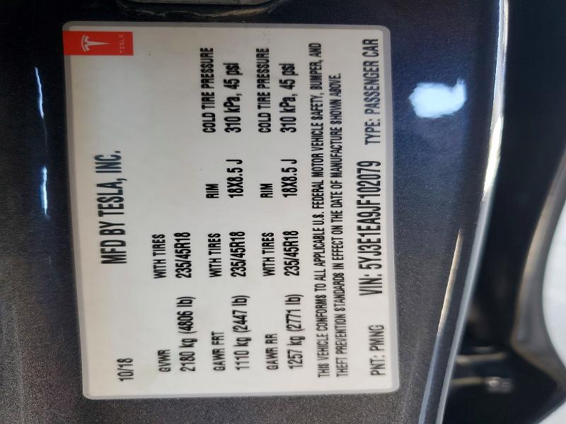 Aukcja sprzedaży 2018 Tesla Model 3, vin: 5YJ3E1EA9JF102079, numer aukcji: 61971016