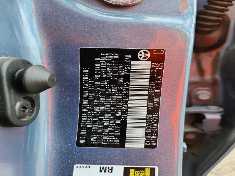 61394606 :رقم المزاد ، 5YFEPRAE1LP097445 vin ، 2020 Toyota Corolla مزاد بيع