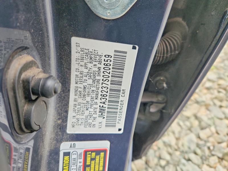 Продаж на аукціоні авто 2007 Honda Civic, vin: JHMFA36237S020659, номер лоту: 60251816