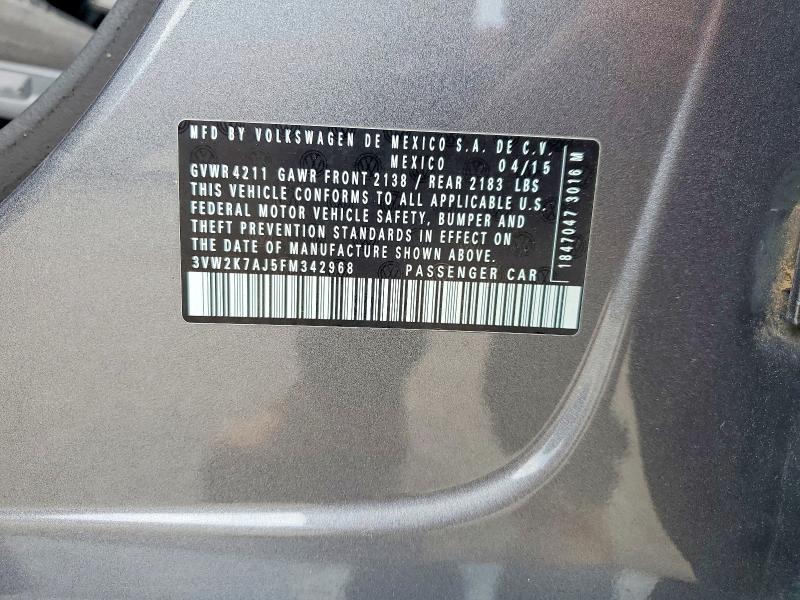 Продаж на аукціоні авто 2015 Volkswagen Jetta, vin: 3VW2K7AJ5FM342968, номер лоту: 59145226