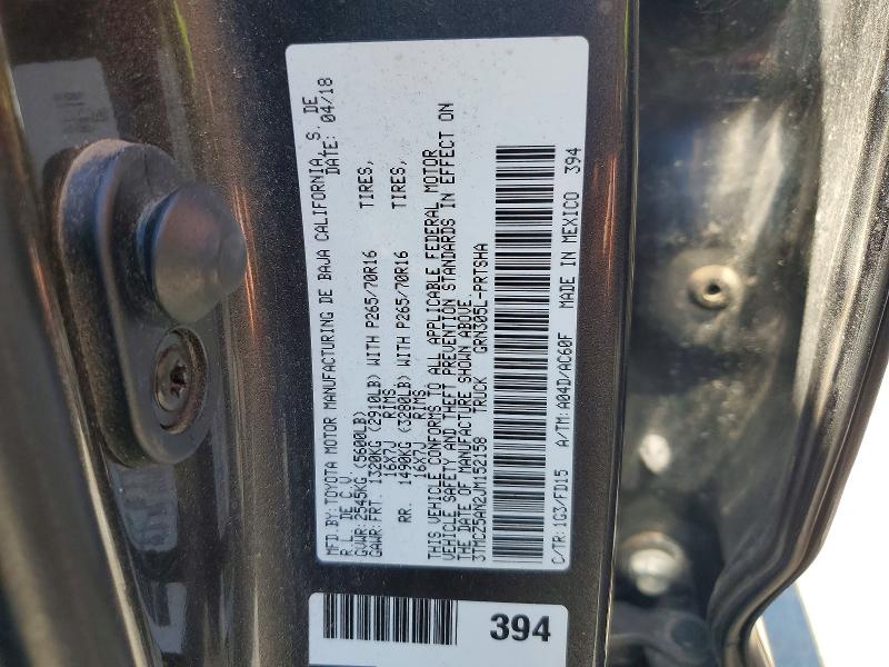 59120556 :رقم المزاد ، 3TMCZ5AN2JM152158 vin ، 2018 Toyota Tacoma مزاد بيع