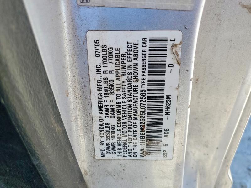 Aukcja sprzedaży 2005 Honda Civic, vin: 1HGEM22525L072565, numer aukcji: 63255756