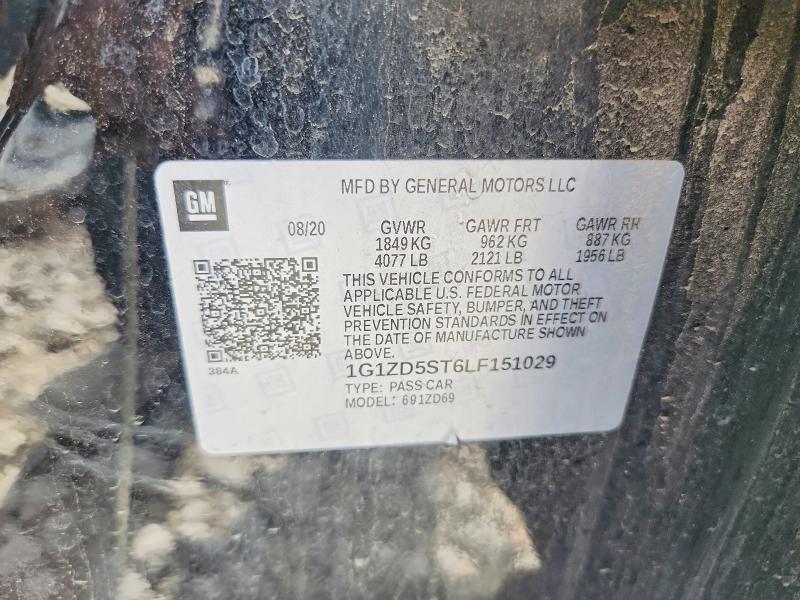 2020 Chevrolet Malibu მანქანა იყიდება აუქციონზე, vin: 1G1ZD5ST6LF151029, აუქციონის ნომერი: 60377576