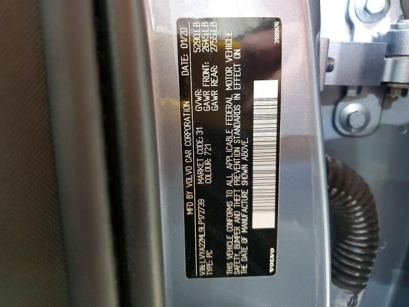 Продаж на аукціоні авто 2020 Volvo S90, vin: LVYA22ML9LP172739, номер лоту: 60138596