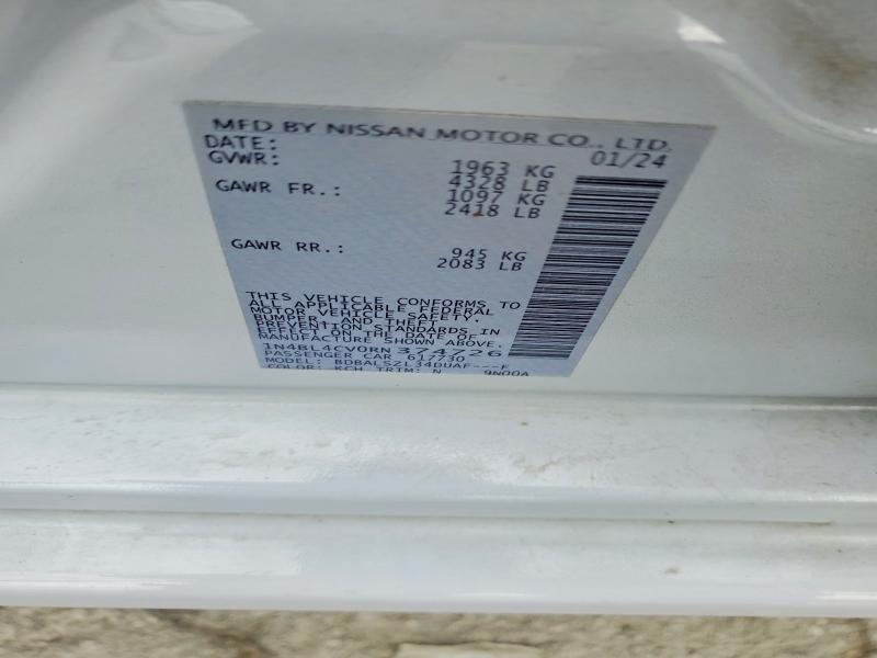 2024 Nissan Altima მანქანა იყიდება აუქციონზე, vin: 1N4BL4CV0RN374726, აუქციონის ნომერი: 61124506