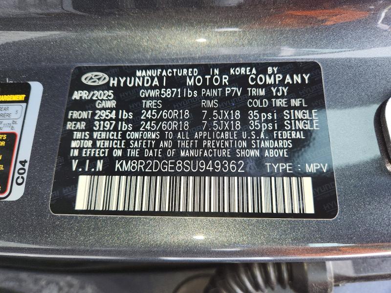Aukcja sprzedaży 2025 Hyundai Palisade, vin: KM8R2DGE8SU949362, numer aukcji: 62199206