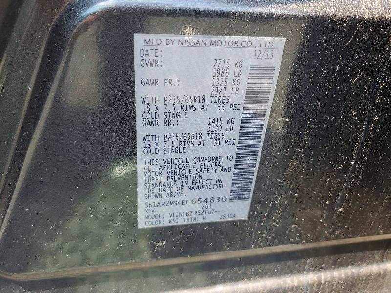 Продаж на аукціоні авто 2014 Nissan Pathfinder, vin: 5N1AR2MM4EC654830, номер лоту: 59083316