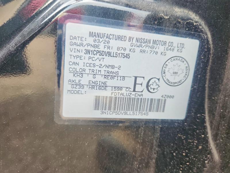 Продаж на аукціоні авто 2020 Nissan Kicks, vin: 3N1CP5DV9LL517545, номер лоту: 58010576