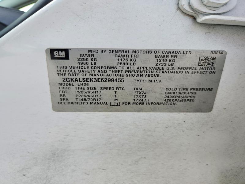 Продаж на аукціоні авто 2014 Gmc Terrain, vin: 2GKALSEK3E6299455, номер лоту: 60755766