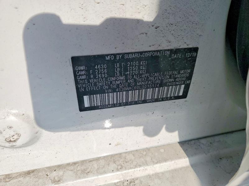 Продаж на аукціоні авто 2020 Subaru Legacy, vin: 4S3BWAC60L3015114, номер лоту: 61203486