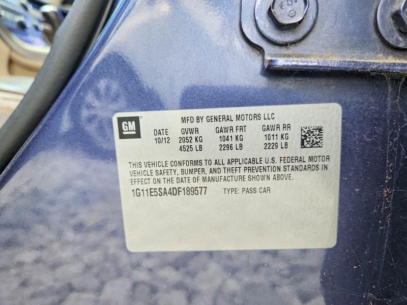 2013 Chevrolet Malibu მანქანა იყიდება აუქციონზე, vin: 1G11E5SA4DF189577, აუქციონის ნომერი: 59655286