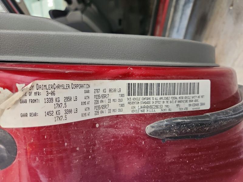 2006 Jeep Grand Cherokee მანქანა იყიდება აუქციონზე, vin: 1J4HR48N96C296153, აუქციონის ნომერი: 59791756