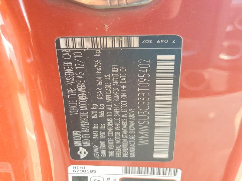 Aukcja sprzedaży 2011 Mini Cooper, vin: WMWSU3C53BT095402, numer aukcji: 59325276