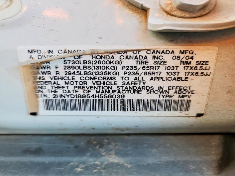 61602236 :رقم المزاد ، 2HNYD18954H556039 vin ، 2004 Acura Mdx مزاد بيع