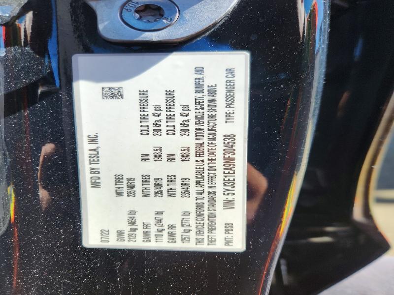Продажа на аукционе авто 2022 Tesla Model 3, vin: 5YJ3E1EA9NF304538, номер лота: 60134506