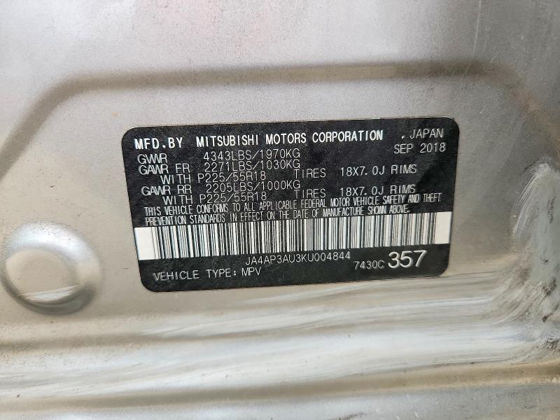 Продаж на аукціоні авто 2019 Mitsubishi Outlander Sport, vin: JA4AP3AU3KU004844, номер лоту: 60417826