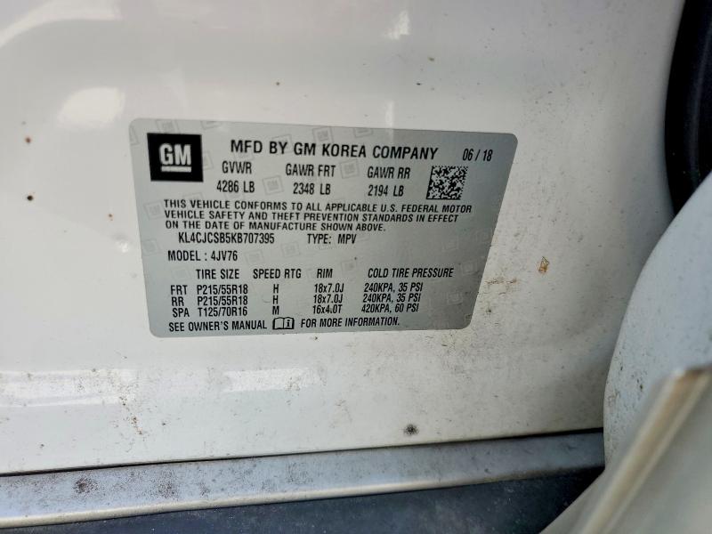 Продаж на аукціоні авто 2019 Buick Encore, vin: KL4CJCSB5KB707395, номер лоту: 59027476