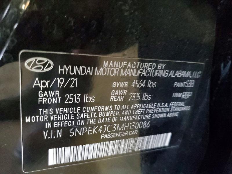 Продаж на аукціоні авто 2021 Hyundai Sonata, vin: 5NPEK4JC3MH130086, номер лоту: 62202246