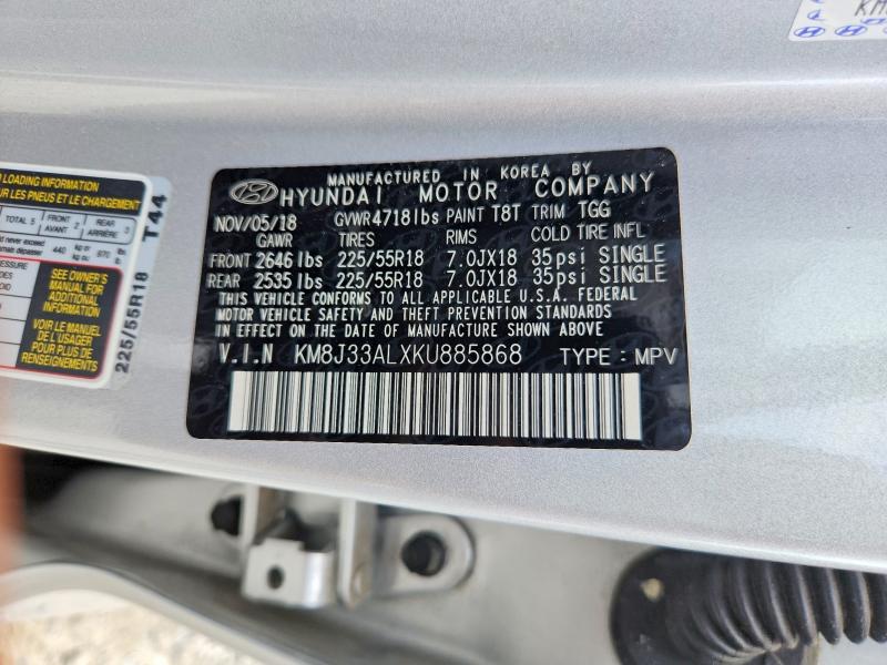 Продажа на аукционе авто 2019 Hyundai Tucson, vin: KM8J33ALXKU885868, номер лота: 62751346