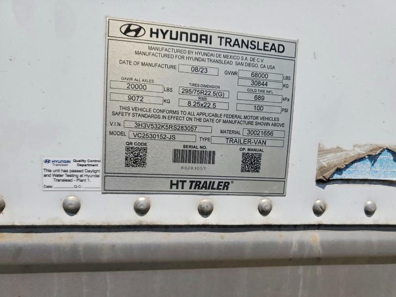 59554246 :رقم المزاد ، 3H3V532K5RS283057 vin ، 2024 Hyun Trailer مزاد بيع